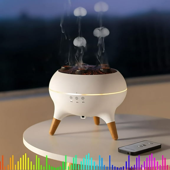 Dynamic Jellyfish Diffuser Humidifier, 7 Colors LED Lights 250ml Essential Oil Diffuser, Remote Control Humidifier for Bedroom & Office