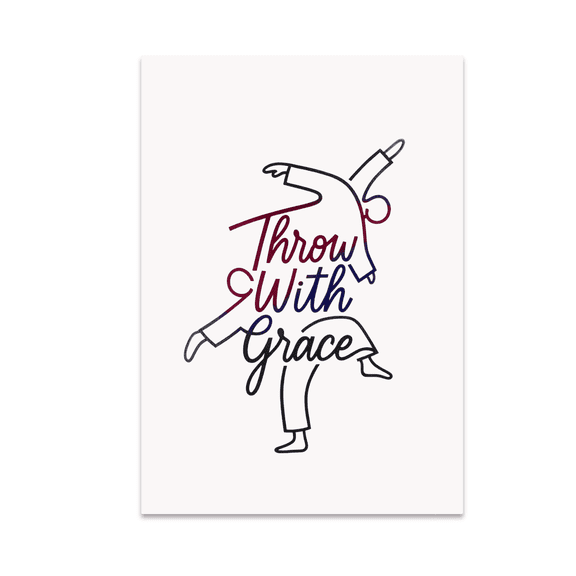 Dynamic Judo Throw Silhouette - Martial Arts Enthusiast - 13x19 Poster Print