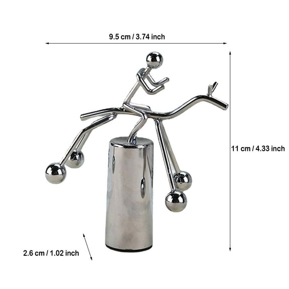 Dynamic Kinetic Art Sculpture Balance Desk Decor | Stress Relief Metal Figure for Office & Home | Unique Gift Idea