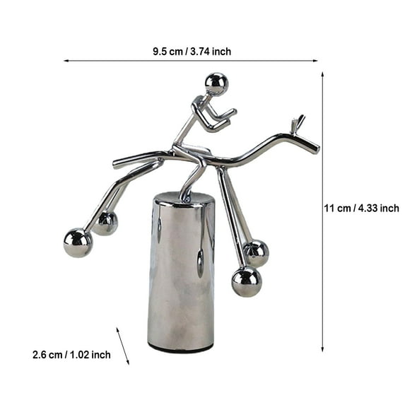 Dynamic Kinetic Art Sculpture Balance Desk Decor | Stress Relief Metal Figure for Office & Home | Unique Gift Idea