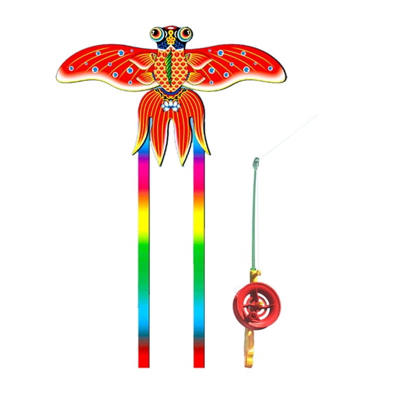 Dynamic Kites 3D Fishing Rod Line Kites Small Kites Easy Flying Toy Long Tail Kites Popular Beach Activity Parent-Kids Favor