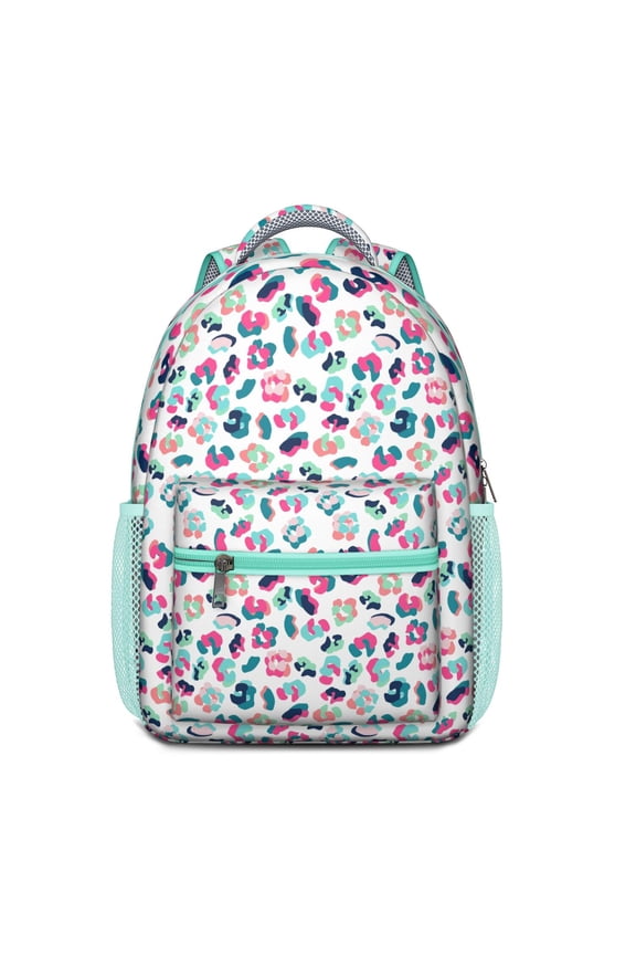 Dynamic Leopard Spots Waterproof Backpack - Fashionable School Bag with Adjustable Straps & Organized Pockets