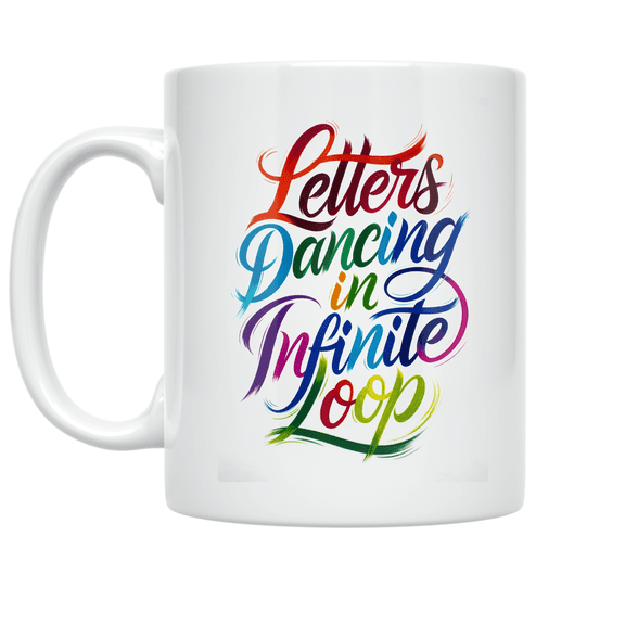Dynamic Letter Design - Typography Enthusiast - 11 oz Ceramic Coffee Mug