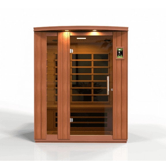 Dynamic Lugano 3-Person Full Spectrum Near Zero EMF (Under 2MG) FAR Infrared Sauna (Canadian Hemlock)