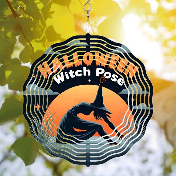 Dynamic Metal Hanging Wind Spinners - Acrobatic Design for Yard & Garden - Halloween Themed Wind Chimes with Motion Effect