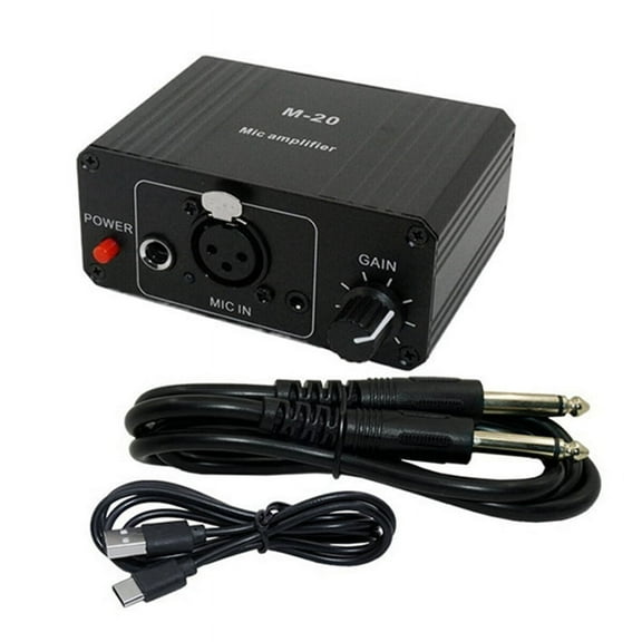 Dynamic Microphone Condenser Mic Amplifier M-20 Audio 48V Phantom Power Charging Black for Live Sound Card Speaker A