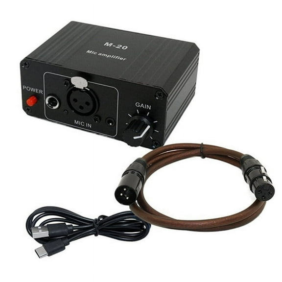 Dynamic Microphone Condenser Mic Amplifier M-20 Audio 48V Phantom Power Charging Black for Live Sound Card Speaker B
