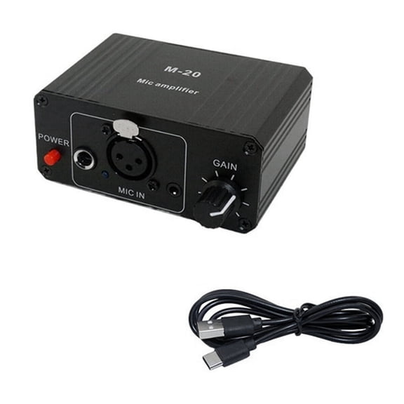 Dynamic Microphone Condenser Mic Amplifier M-20 Audio 48V Phantom Power Charging Black for Live Sound Card Speaker C
