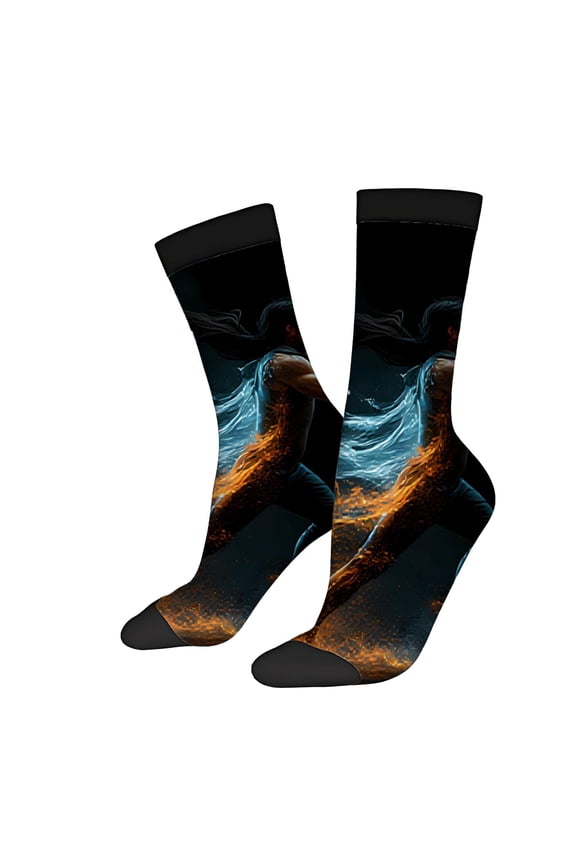 Dynamic Motion Design Socks - 2 Pairs of Vibrant Artistic Unisex Socks with Energetic Patterns for All Seasons