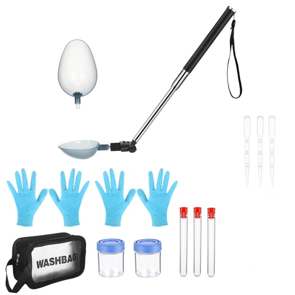 Pet Care Retractable Collector for Dogs and Cats - Long Handle Poop Pickup Tool for Indoor Outdoor Use with and Stainless Steel Build