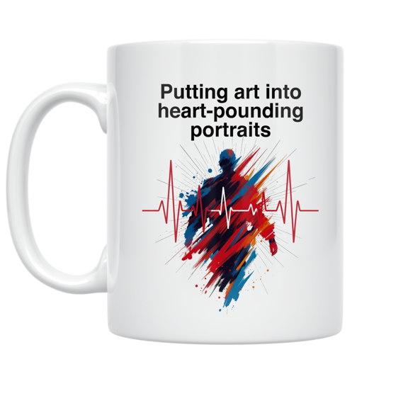 Dynamic Portrait Art Design - Art Enthusiast - 11 oz Ceramic Coffee Mug
