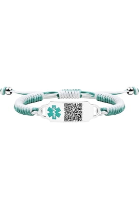 Dynamic QR Code Medical Alert Bracelet, Adjustable Braided Rope ID Wristband for Men Women, Scan to Edit Emergency Info, No Engraving Needed, Allergy Blood Thinner Smart Medical Jewelry
