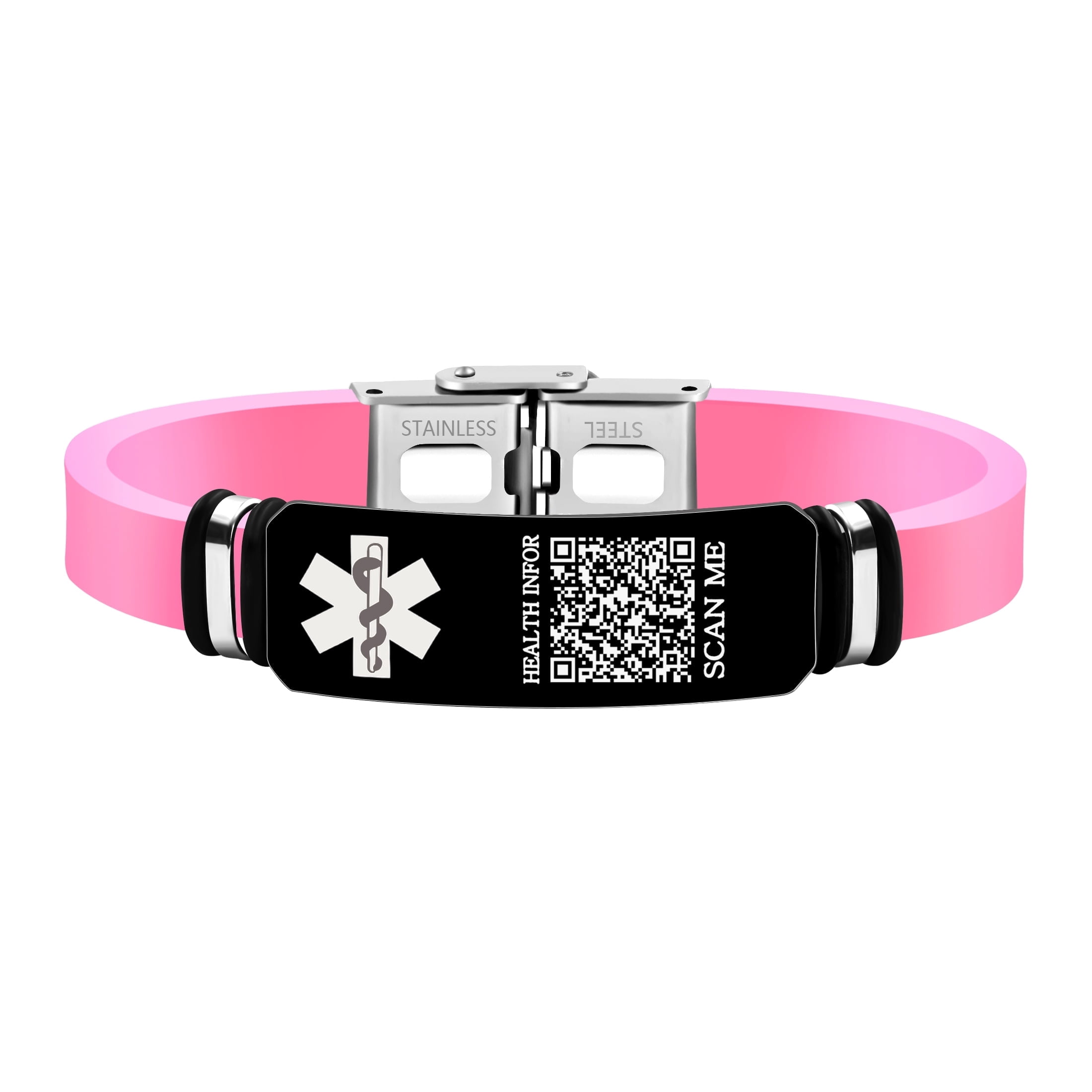 Dynamic QR Code Medical Alert Bracelet for Men Women Scan to Update ...