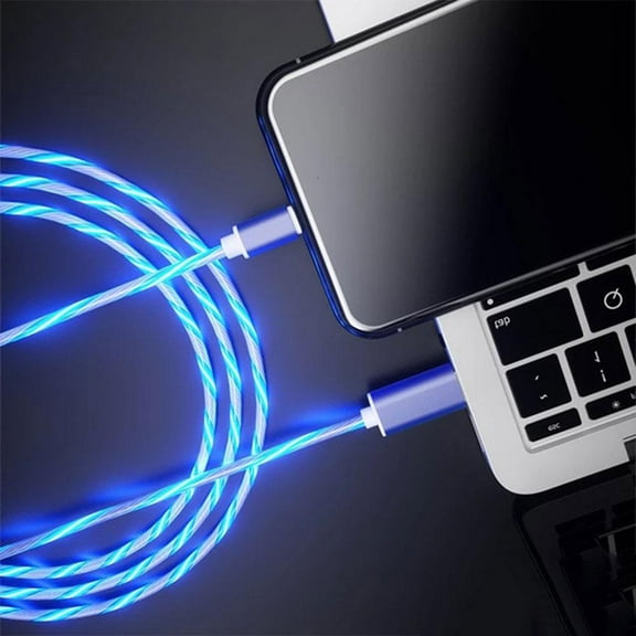 Dynamic RGB Streamer Charging Cable 1M TPU Soft For Android Type C With Current Display And Overvoltage Protection
