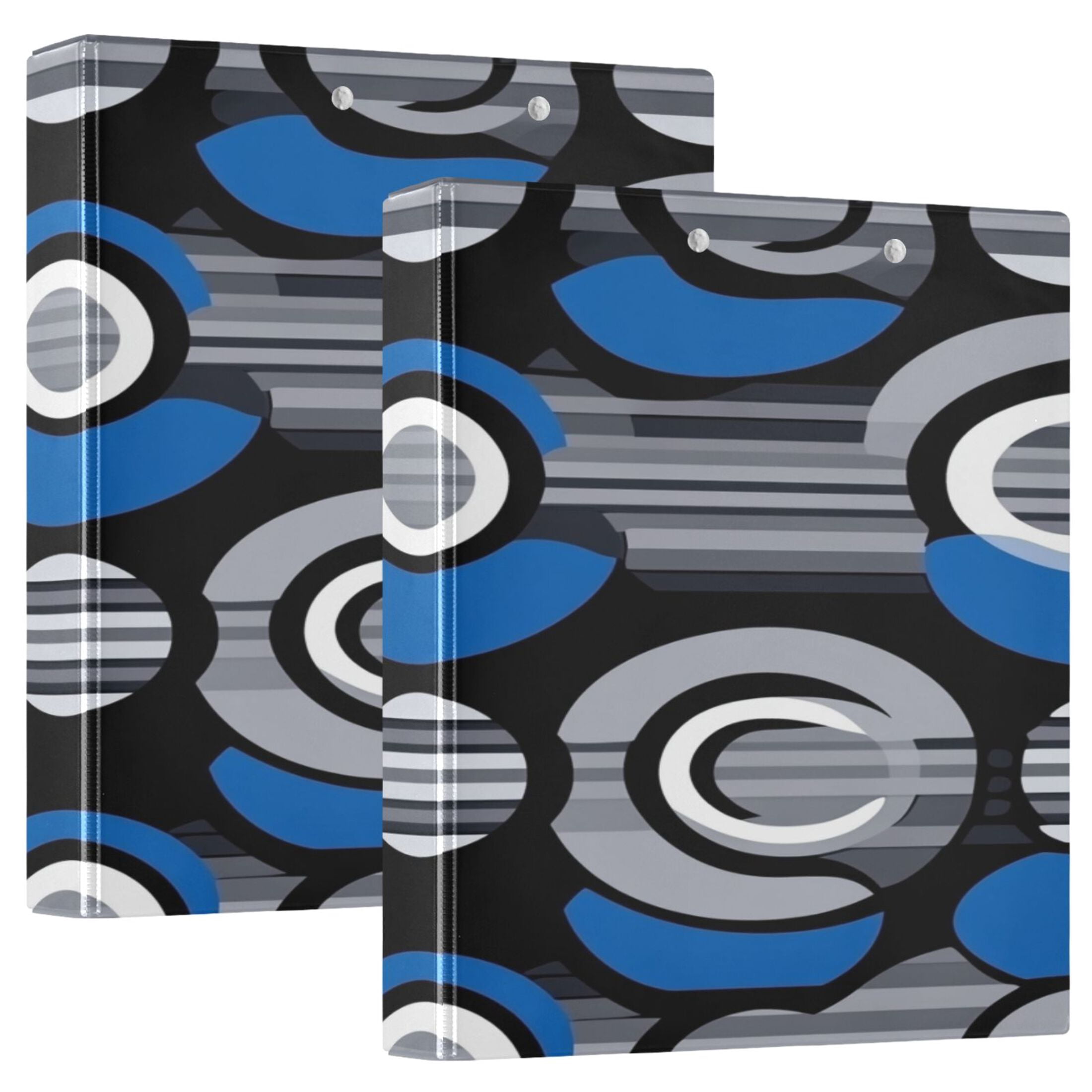 Dynamic Retro Circles 12.4x10.6in PVC Round Ring Binder, D-Ring 3-Hole ...