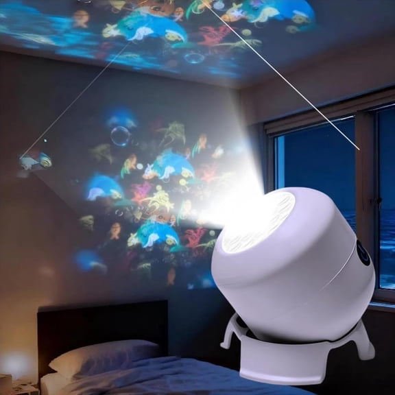 Dynamic Rotating LED Light Projector – Calm & Relaxation for Your Home, Gentle Moving Lights Ease Restless Nights, for Bedroom or Living Room
