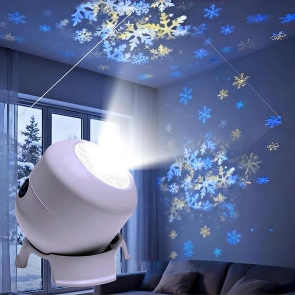 Dynamic Rotating LED Light Projector – Calm & Relaxation for Your Home, Gentle Moving Lights Ease Restless Nights, for Bedroom or Living Room