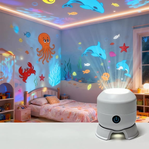 Dynamic Rotating LED Ocean Projector Light, 360° Moving Sea Wave Night ...