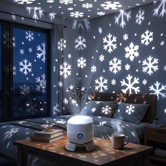 Dynamic Rotating LED Projector Light, 2026 New 2-in-1 Galaxy Projector Night Light, Holographic Night Light Projector with Adjustable Brightness Control