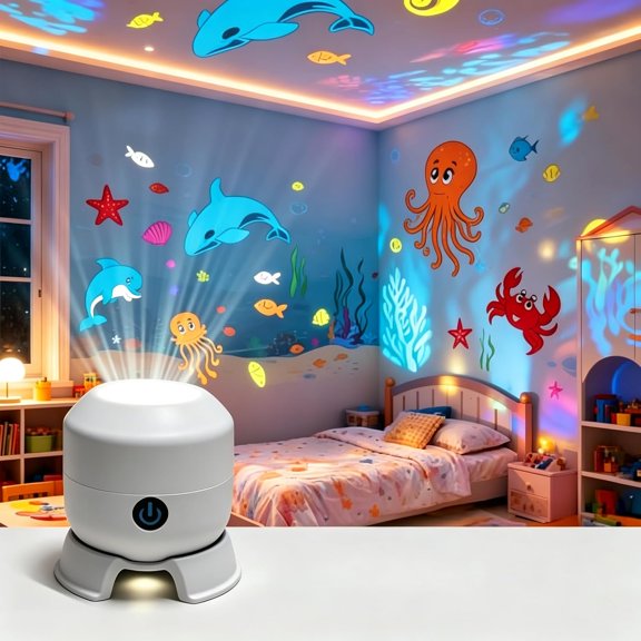 Dynamic Rotating LED Projector Light, 360° Adjustable Base Star & Galaxy Projector Night Light for Bedroom, Home Theater, Meditation & Relaxation