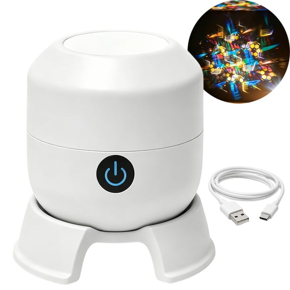 Dynamic Rotating LED Projector Light, 360° Ocean Wave Galaxy Night Light, Multi-Angle Base, Adjustable Brightness, Bedroom/Meditation/Home Theater Light