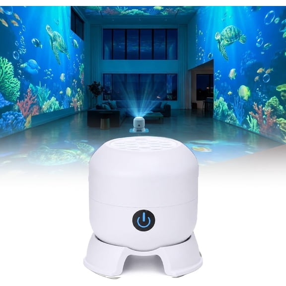 Dynamic Rotating LED Projector Light, 360° Rotating Ocean Wave Night Projection Night Light, Multi-Angle Projection Base, for Meditation, Bedroom, Home Theater