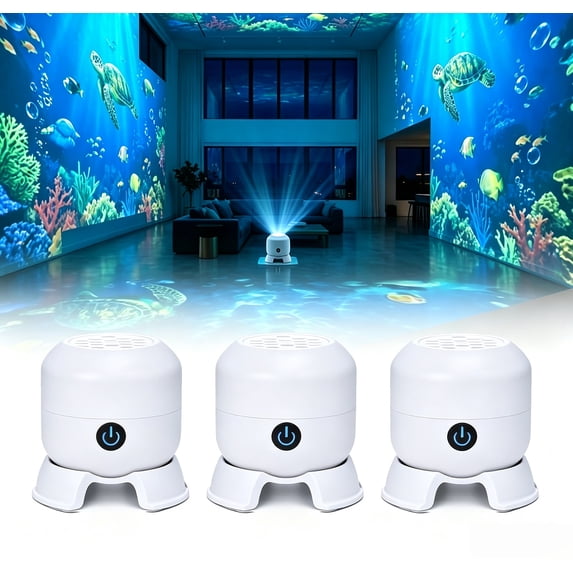 Dynamic Rotating LED Projector Light, 360° Rotating Ocean Wave Night ...