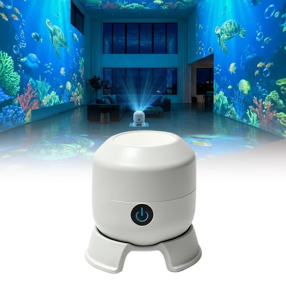 Dynamic Rotating LED Projector Light, 360° Rotating Ocean Wave Night Projection Night Light, Multi-Angle Projection Base, for Meditation, Bedroom, Home Theater (Christmas)