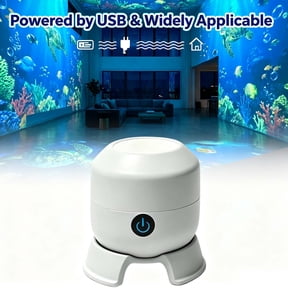 Dynamic Rotating LED Projector Light, 360° Rotating Ocean Wave Night Projection Night Light, Multi-Angle Projection Base, for Meditation, Bedroom, Home Theater _ A