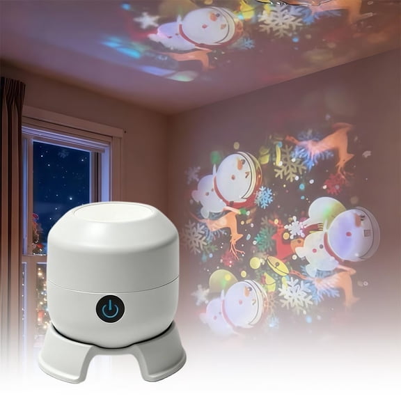 Dynamic Rotating LED Projector Light, 360° Rotating Ocean Wave Night Projection Night Light, Multi-Angle Projection Base, for Meditation, Bedroom, Home Theater (Christmas)