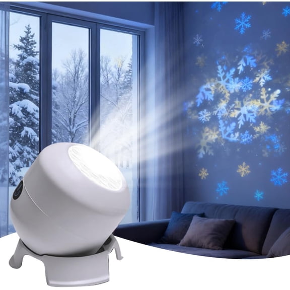 Dynamic Rotating LED Projector Light, Colorful Dimmable Ocean & Snowflake Projection Lamp, Rechargeable Night Light for Bedroom & Home Theater