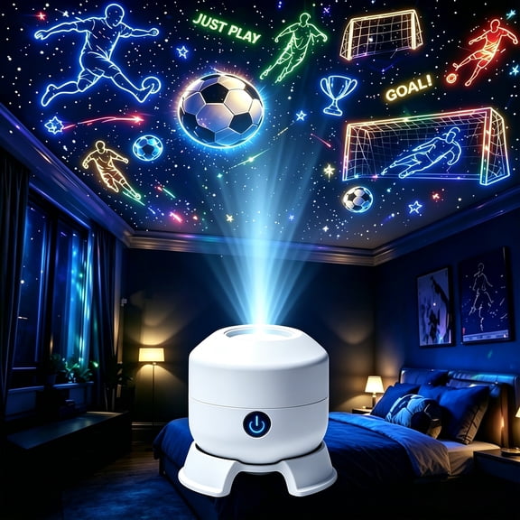 Dynamic Rotating LED Projector Light, USB Rechargeable 3D Wave Effect Lamp with Adjustable Brightness, for Bedroom Home Theater