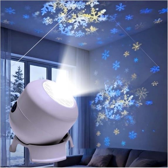Dynamic Rotating LED Projector Light with Adjustable Brightness for Ambient Room Lighting