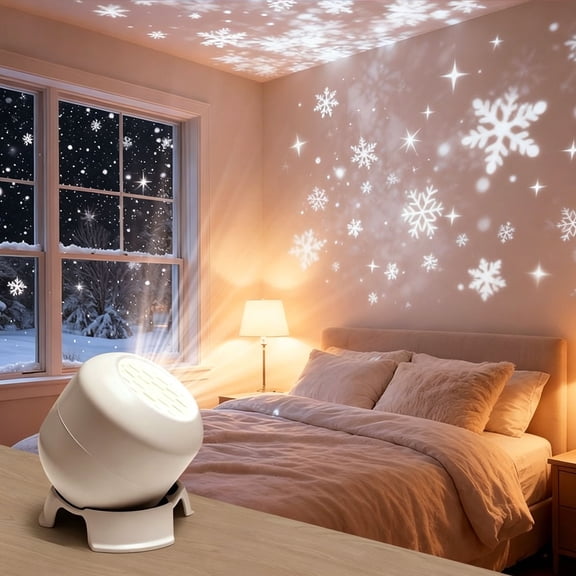 Dynamic Rotating Led Projector Light, 360° Rotating Adjustable Brightness Projector, Ceiling/Wall Projection Lamp with Multi-Angle Base