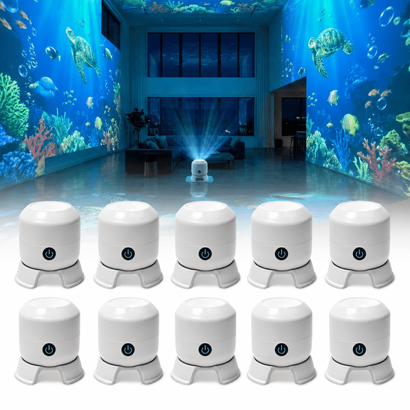 Dynamic Rotating Led Projector Light, Galaxy 360° Rotating Ocean Wave Night Projection,Hd Smart 5d Holographic Night for Adults,Mini Multi-Angle Base, for Meditation, Bedroom, Home Theater