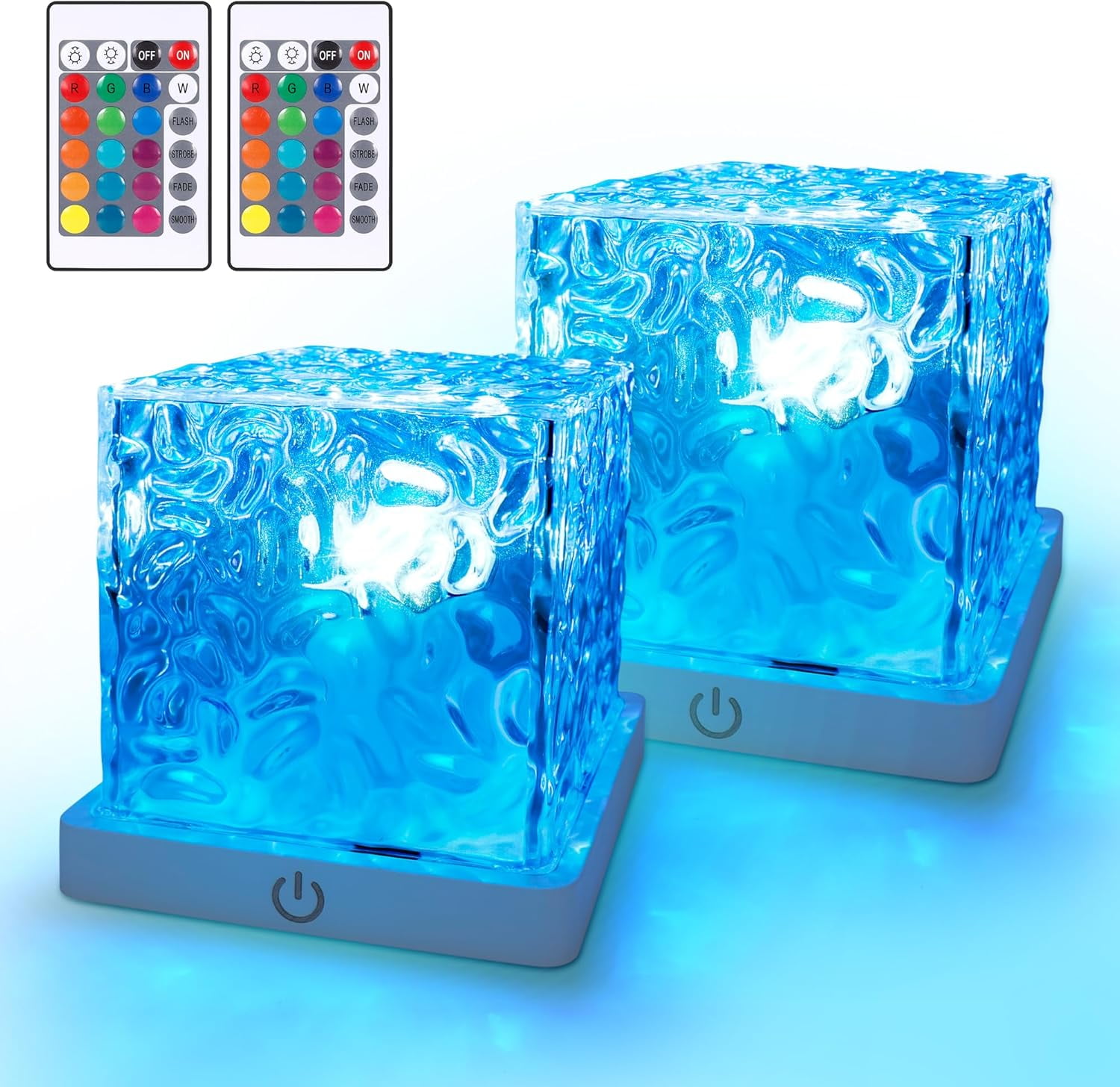 Dynamic Rotating Water Ripple Projector Night Light - Rechargeable 16-Color Changing Ocean Wave Lamp, Waterproof Shower Light with Remote Control & Dimmable Modes for Bathroom & Bedroom