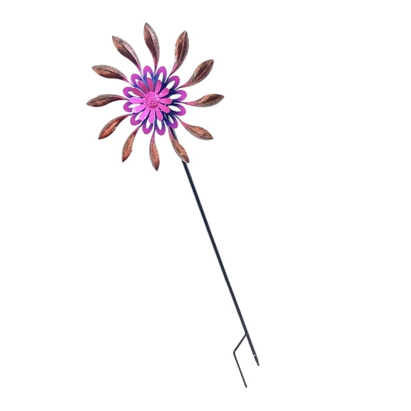 Dynamic Rotating Windmill Spinner For Lawsn Landscape Outdoor Decoration Rust Metal Garden Art Spinner