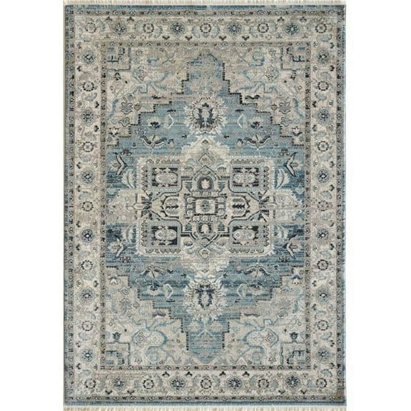 Dynamic Rugs JN696882500 5 ft. 3 in. x 7 ft. 7 in. Juno 6882 Rectangle Transitional Area Rug - 500 Light Blue & Cream