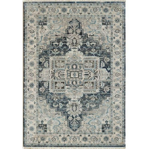 Dynamic Rugs JN696882590 5 ft. 3 in. x 7 ft. 7 in. Juno 6882 Rectangle Transitional Area Rug - 590 Dark Blue & Cream