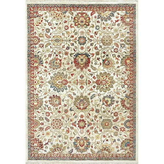 Dynamic Rugs JN696883130 5 ft. 3 in. x 7 ft. 7 in. Juno 6883 Rectangle Transitional Area Rug - 130 Ivory & Red