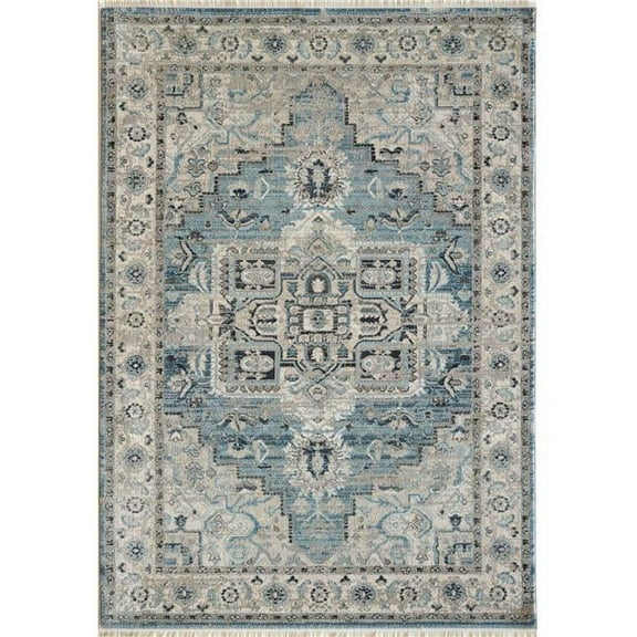 Dynamic Rugs JN7106882500 6 ft. 7 in. x 9 ft. 2 in. Juno 6882 Rectangle Transitional Area Rug - 500 Light Blue & Cream
