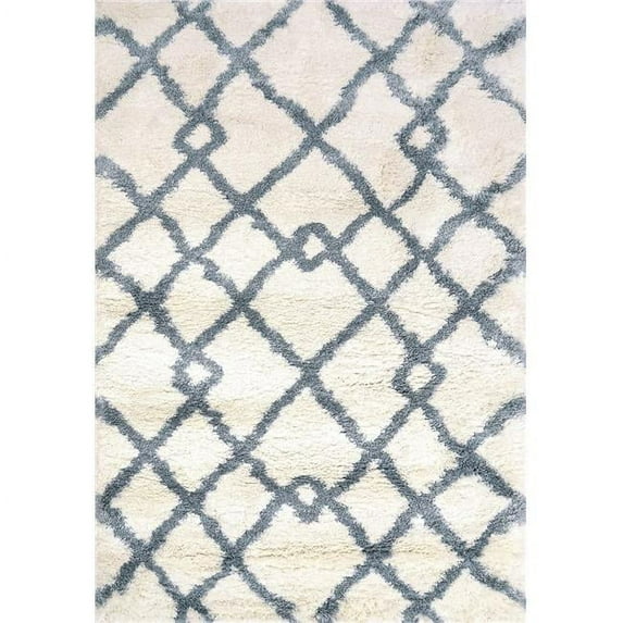 Dynamic Rugs NT7106361159 6 ft. 7 in. x 9 ft. 6 in. Nitro 6361 Rectangle Contemporary Area Rug - 159 Ivory & Blue