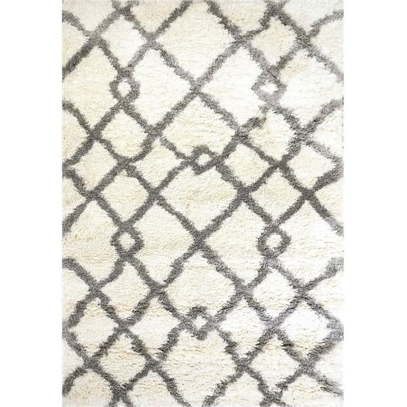 Dynamic Rugs NT7106361190 6 ft. 7 in. x 9 ft. 6 in. Nitro 6361 Rectangle Contemporary Area Rug - 190 Ivory & Grey