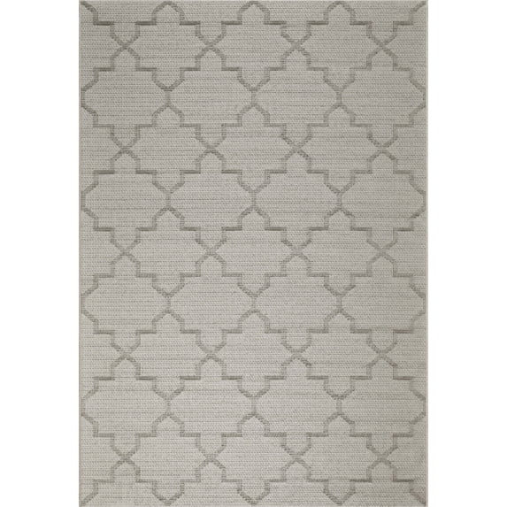 Dynamic Rugs Newport Beige 4.7X6.7 Trellis Indoor/Outdoor Area Rug