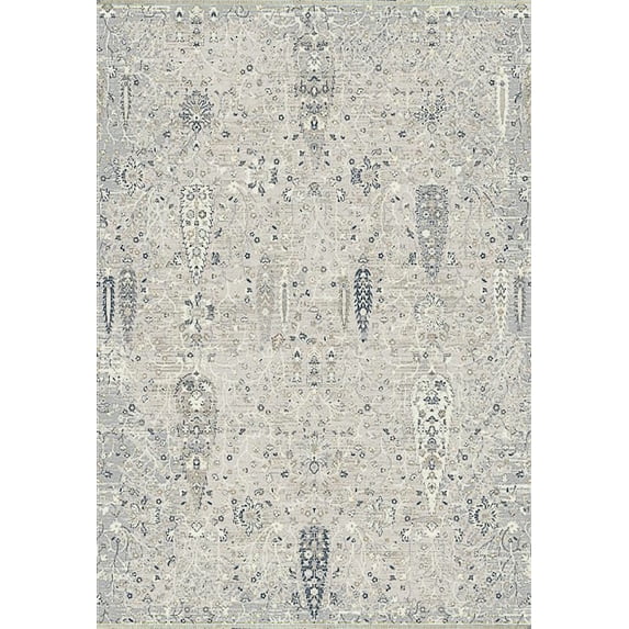 Dynamic Rugs Opulus Beige/Grey/Gold 2.3X7.7 Floral Machine-Made Finished Runner