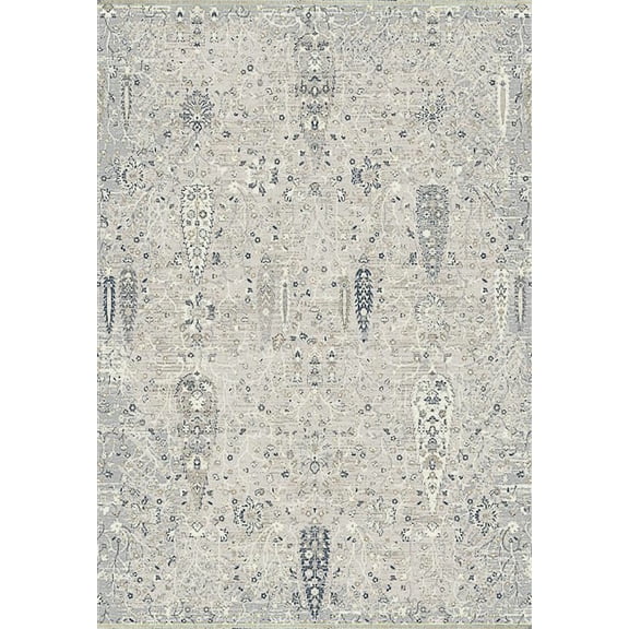 Dynamic Rugs Opulus Beige/Grey/Gold 2.3X7.7 Floral Machine-Made Finished Runner