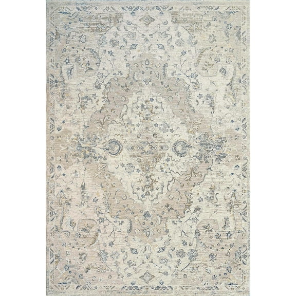 Dynamic Rugs Opulus Beige/Grey/Gold 7.10X10.10 Floral Machine-Made Rectangle