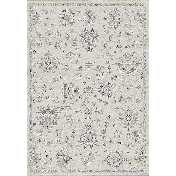Dynamic Rugs Opulus Beige/Grey/Gold 7.10X10.10 Floral Machine-Made Rectangle