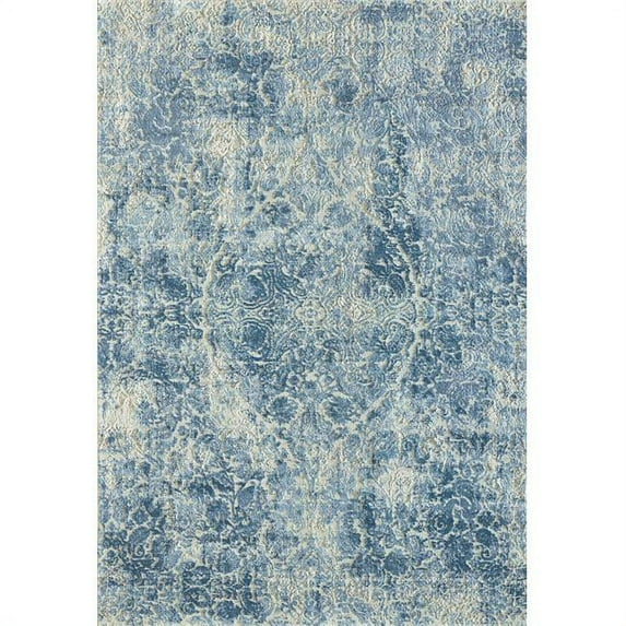 Dynamic Rugs QU101427040500 9 ft. 2 in. x 12 ft. 10 in. Quartz 27040 Rectangle Traditional Area Rug - 500 Ivory & Blue