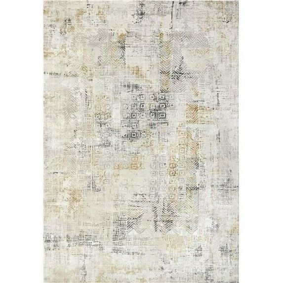 Dynamic Rugs QU101427071155 9 ft. x 12 ft. 10 in. Quartz 27071 Area Rug, 155 Ivory & Slate